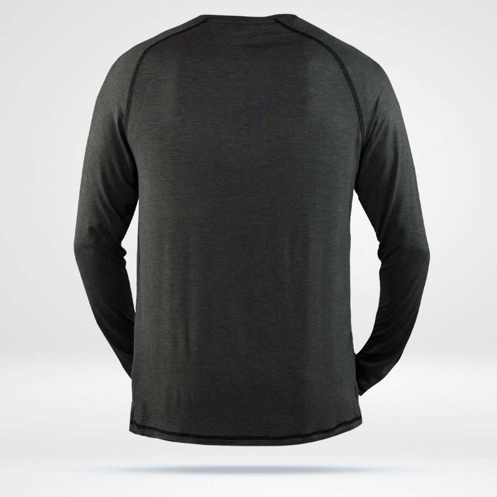 Men's Long Sleeve Bamboo Tee - Charcoal ENCR Stripes