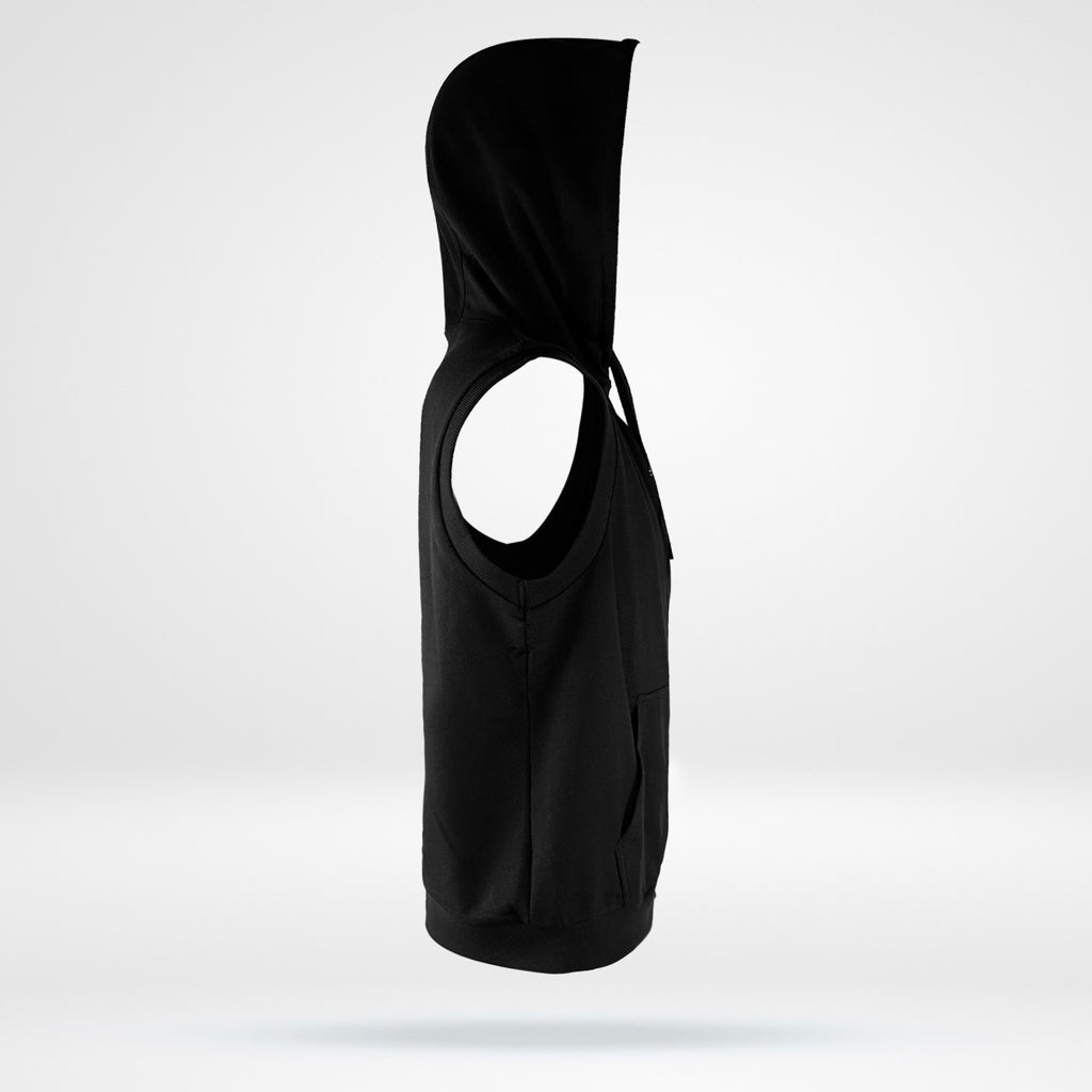 Men’s Sleeveless Hoodie- Black