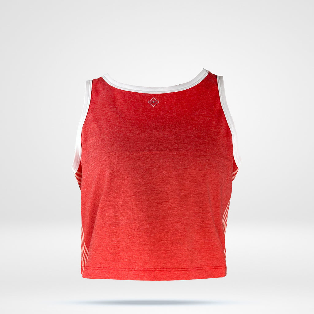 Women's Cropped Tank top - Red with Sublimated Stripes